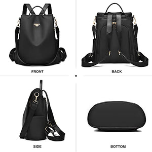 shepretty Zaino Donna antifurto Borsa Tracolla Zainetto Viaggio Daypack zaino donna scuola, 8864Nero
