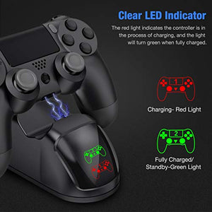 BEBONCOOL PS4 Controller Charger con LED Cavo USB Doppia Stazione di...