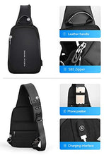 Carica l&#39;immagine nel visualizzatore di Gallery, MARK RYDEN Zaino Monospalla Spalla Sling Bag Borsa a Uomo nero