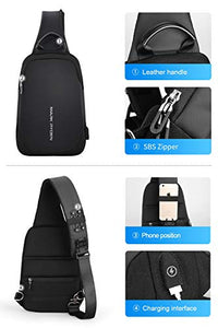 MARK RYDEN Zaino Monospalla Spalla Sling Bag Borsa a Uomo nero