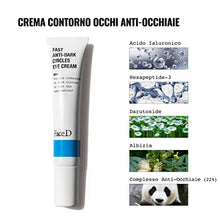 Carica l&#39;immagine nel visualizzatore di Gallery, Face D - Crema Contorno Occhi, Trattamento Anti-occhiaie, 15 Millilitro