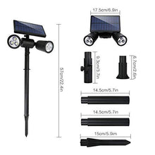 Carica l&#39;immagine nel visualizzatore di Gallery, Lampade Solari a led da Esterno 2 in 1, Luci Giardino con 2 2 Pezzi