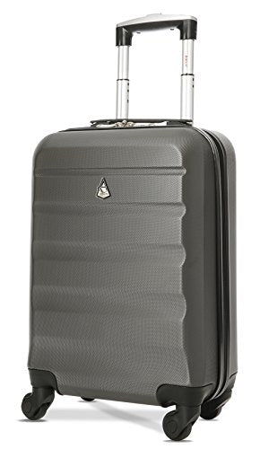 Trolley Aerolite ABS - bagaglio a mano 55x35x20 cm - Grigio (Echarcoal)