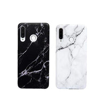 Carica l&#39;immagine nel visualizzatore di Gallery, 2x Cover per Huawei P30 Lite, Marmo TPU Gel Case Nero Bianco/ Grigio Bianco - Ilgrandebazar