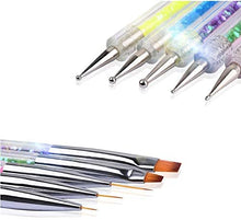 Carica l&#39;immagine nel visualizzatore di Gallery, Pennelli per Nail Art Penne dotter per nail art attrezzi a doppia punta unghie Pennello per pittura Penne Acrilico UV Gel 3D luccichio Smalto per unghie Penna Set per DIY design delle unghie