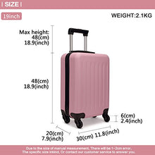 Carica l&#39;immagine nel visualizzatore di Gallery, Kono Trolley rigido in ABS Bagaglio a Mano Valigia Rigida e Leggera con Rosa