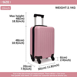 Kono Trolley rigido in ABS Bagaglio a Mano Valigia Rigida e Leggera con Rosa