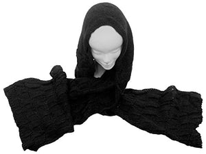 Sciarpa con cappuccio, unisex col. Nero - Ilgrandebazar