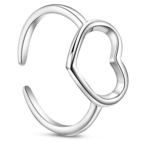 SHEGRACE Semplice Anello Aperto Regolabile da Donna in Argento A1: Platino - Ilgrandebazar