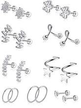 Carica l&#39;immagine nel visualizzatore di Gallery, 16G Acciaio Inossidabile Orecchini Trago di Cartilagine Stud Colore Set 4 - Ilgrandebazar