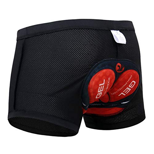 X-TIGER Ciclismo Uomo 5D Gel Imbottito Boxer Traspirante Biancheria L, Nero