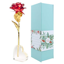 Carica l&#39;immagine nel visualizzatore di Gallery, Wisolt Oro Rosa 24 carati, Nuovo Stelo Lungo con in Rosso