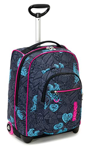 Trolley Fit Seven Colorflower, Nero, 35 Lt, 2in1 Zaino con Sollevamento...
