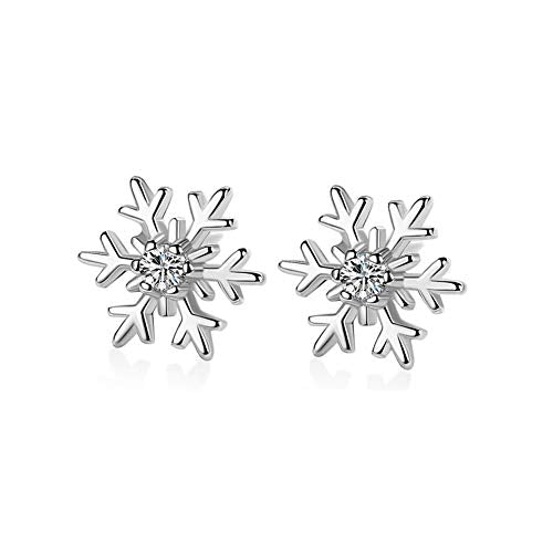 SI-965-GM / 2 pezzi - Orecchini a perno a forma di fiocco di neve con zirconi cubici invernali placcati neri, perno in argento sterling 925 / 12 mm - Italia SI-965-GM / 2 pezzi - Orecchini a perno a forma di fiocco di neve con zirconi cubici invernali placcati neri, perno in argento sterling 925 / 12 mm - Italia