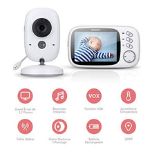 Carica l&#39;immagine nel visualizzatore di Gallery, Baby Monitor Videocamera con Visione Notturna,Schermo Schermo da 3.2 Pollici
