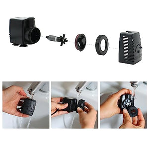 Amtra Stream 480 - Pompa per acquario ad immersione, silenziosa, portata d'acqua regolabile, 480 lt/h - 4,3W - 230v, Piccola Pompa Aspira Acqua per Fontanella Gatti, Presepe, idroponica
