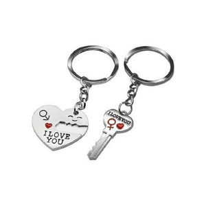 Ducomi® I love you - Coppia di Portachiavi Complementari Amore - 1 Argento - Ilgrandebazar