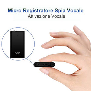 Mini Spia Registratore Vocale H+Y con Attivazione Vocale, Memoria da 8 GB