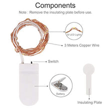 Carica l&#39;immagine nel visualizzatore di Gallery, Kolpop 3m 30 LED Lucine Decorative a Batteria (6 pezzi), Luci Filo di...