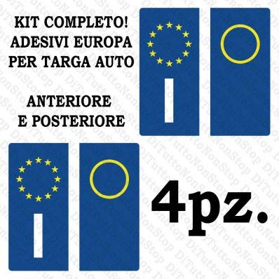 StickersLab - Adesivi per Targa Italiana Kit da 4 Pezzi RIFRANGENTI Ultra...