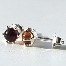 Carica l&#39;immagine nel visualizzatore di Gallery, Camaleonte Orecchini a Bottone in Argento Sterling Massiccio 925 con Ambra... - Ilgrandebazar