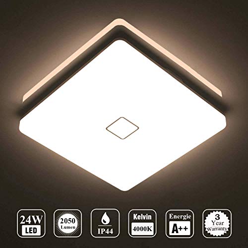 Öuesen 24W LED Lampada Plafoniera impermeabile a Bianco Naturale 4000k - Ilgrandebazar