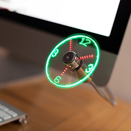 TRIXES Ventilatore Flessibile USB da Tavolo con Orologio