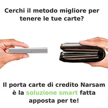 Carica l'immagine nel visualizzatore di Gallery, Porta Carte Di Credito Narsam, Rfid Blocco Antifrode Anticlonazione Argento