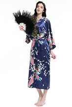Carica l&#39;immagine nel visualizzatore di Gallery, BABEYOND Vestaglia Kimono Donna Lungo Pigiama Blu Scuro - Ilgrandebazar