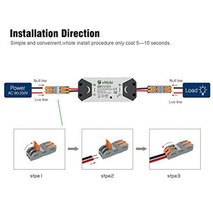 eMylo Wireless Smart WiFi 90-250 V AC Interruttore luce Relè 2 Packs