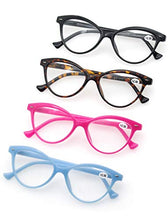 Carica l&#39;immagine nel visualizzatore di Gallery, MODFANS Confezione da 4 Occhiali Lettura 1.0 Cat Eye +1.00, Colori Misti - Ilgrandebazar