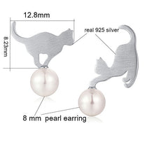 Carica l&#39;immagine nel visualizzatore di Gallery, Jiahanzb Regali per San Valentino Orecchini Con Perle D&#39;acqua B: Gatto 1 - Ilgrandebazar