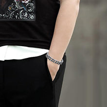 Carica l&#39;immagine nel visualizzatore di Gallery, Cupimatch Uomo Braccialetto Bracciale Catena Bici Acciaio Inox Nero Argento... - Ilgrandebazar