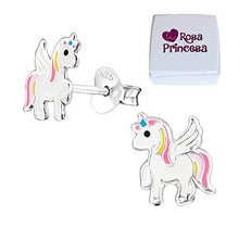 Carica l&#39;immagine nel visualizzatore di Gallery, LRP - Magical orecchini per bambini a forma di unicorno, in argento Sterling... - Ilgrandebazar