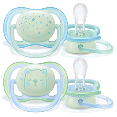Philips Avent SCF376/11 2 Succhietti Ultra-Air, Night 0-6 Mesi, azzurro/verde - Ilgrandebazar