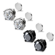 Carica l&#39;immagine nel visualizzatore di Gallery, Sailimue Acciaio inossidabile magnetico Orecchini Stud per uomo donna unisex...