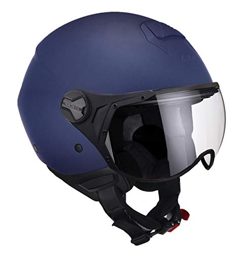 CGM Casco demi jet 107A FLORENCE MONO Blu satinato sagomata, XL