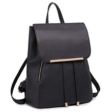 Carica l&#39;immagine nel visualizzatore di Gallery, Miss Lulu Borsa a Tracolla Zaino Casual in Pelle PU Moda Donna (Nero) Nero