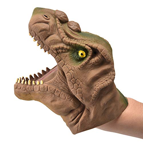 DIYARTS Dinosaur Hand Puppet Gloves Gioco di Ruolo Realistico Marrone - Ilgrandebazar