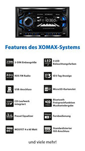 XOMAX XM-2CDB620 Autoradio con lettore CD I Vivavoce Bluetooth I RDS I 3...