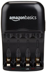 AmazonBasics - Carica batterie con porta USB per Ni-MH AA e AAA - Ilgrandebazar