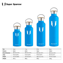 Carica l&#39;immagine nel visualizzatore di Gallery, Super Sparrow Bottiglia d&#39;Acqua con Isolamento a Vuoto 1000ml-32oz, Cielo Blu