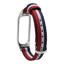 Carica l'immagine nel visualizzatore di Gallery, ESTUYOYA - Bracciale in Nylon Compatibile con Xiaomi Mi Band Blu-Bianco-Rosso