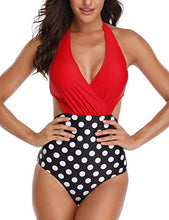 Carica l'immagine nel visualizzatore di Gallery, heekpek Costume da Bagno Intero Donna Vita Alta Bikini Imbottitura Swimsuit...