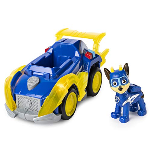 Paw Patrol Veicolo Deluxe di Mighty Pups Super Paws CHASE, con Luci e Suoni,...