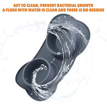 Carica l'immagine nel visualizzatore di Gallery, Pecute Ciotole per Cani Gatti in Acciaio Inox con 2 x 400 ml, double bowls M