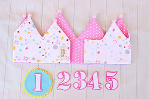 Decorazione di compleanno, corona stoffa per neonati e bambina - Ilgrandebazar