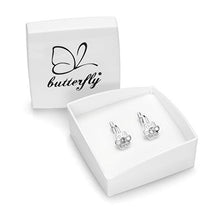 Carica l&#39;immagine nel visualizzatore di Gallery, butterfly Bambine Ragazze Orecchini Argento Vero Swarovski Elements Chiaro