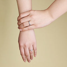 Carica l&#39;immagine nel visualizzatore di Gallery, SHEGRACE Coppia di Anelli in Argento Sterling 925 con Zirconi 3A, Anello A4 - Ilgrandebazar