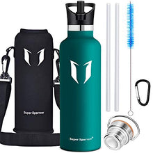 Carica l&#39;immagine nel visualizzatore di Gallery, Super Sparrow Bottiglia - Borraccia Termica Acqua in 750ml-25oz, Verde Scuro